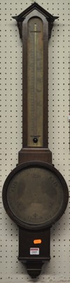 Lot 2005 - A mahogany stick barometer, with unsigned...