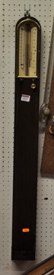 Lot 2014 - A Victorian oak cased pit stick barometer,...