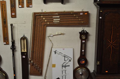 Lot 2015 - Six various mounted diagonal barometer tubes,...