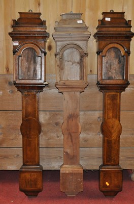 Lot 2019 - Two walnut Hallifax barometer frames together...