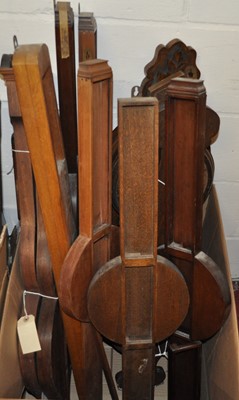 Lot 2033 - Assorted wheel barometer cases, to include oak...