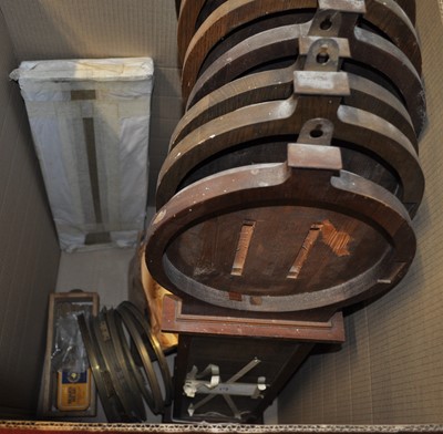 Lot 2036 - Eight various oak polytechnic barometer cases;...