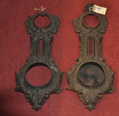 Lot 2040 - A pair of Victorian cast iron three-dial...