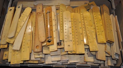 Lot 2056 - A large collection of boxwood thermometer...
