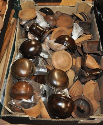 Lot 2066 - A collection of turned wooden base...
