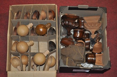 Lot 2068 - A collection of turned wooden base...