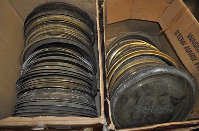 Lot 2076 - A large quantity of 8" brass bezels, most...