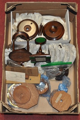 Lot 2086 - A collection of hardwood pocket barometer or...