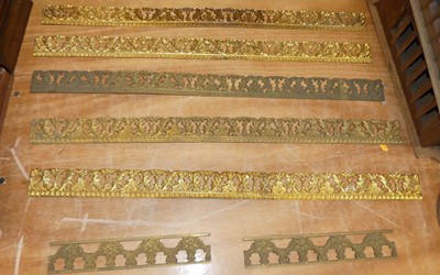 Lot 2092 - A selection of cast gilt metal fretwork trim...