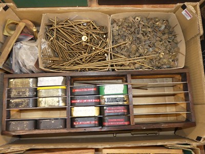 Lot 2097 - Assorted brass barometer components to include...