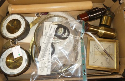 Lot 2100 - Two aneroid barometers together with some...