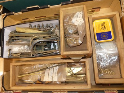 Lot 2108 - Assorted brass barometer components to include...
