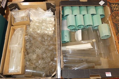 Lot 2110 - A collection of glass tubes, cylinders, and...