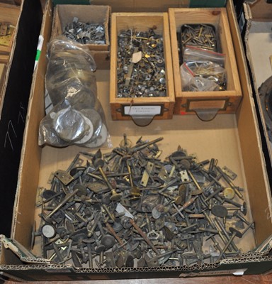 Lot 2122 - Assorted brass and metal barometer components...
