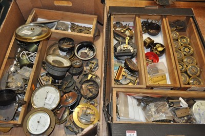 Lot 2125 - Assorted aneroid barometer dials, components,...