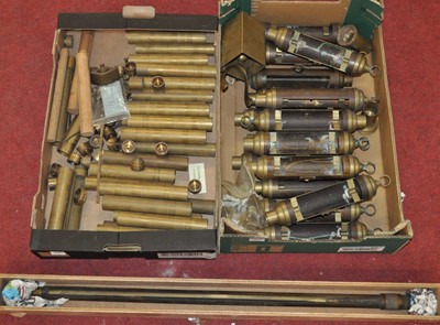 Lot 2132 - A collection of brass marine barometer...