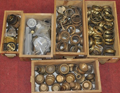Lot 2133 - A collection of brass marine barometer...