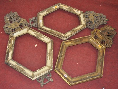 Lot 2135 - Three French carved gilt wood barometer frames...