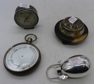 Lot 2167 - A gunmetal cased oversized pocket barometer...