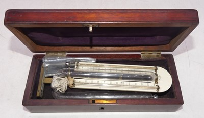 Lot 2168 - A mahogany cased travelling barometer having...