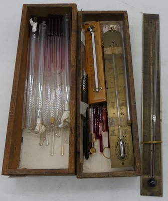 Lot 2174 - A collection of thermometer tubes, storm...