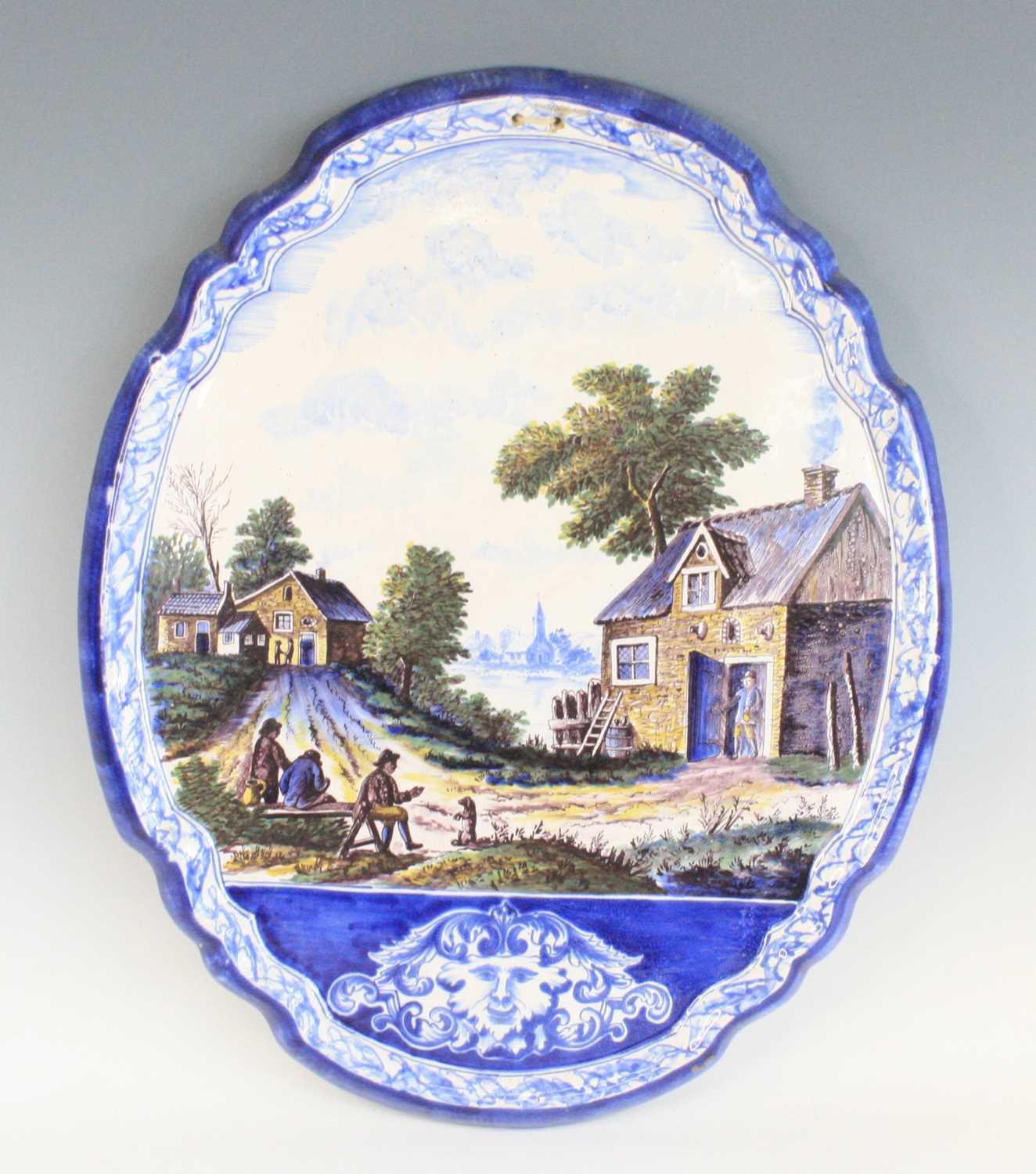 Lot 2051 - A massive Dutch Delft polychrome pictorial...