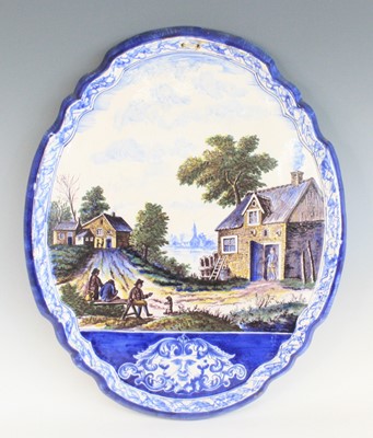 Lot 2051 - A massive Dutch Delft polychrome pictorial...
