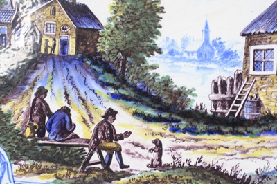 Lot 2051 - A massive Dutch Delft polychrome pictorial...