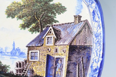 Lot 2051 - A massive Dutch Delft polychrome pictorial...