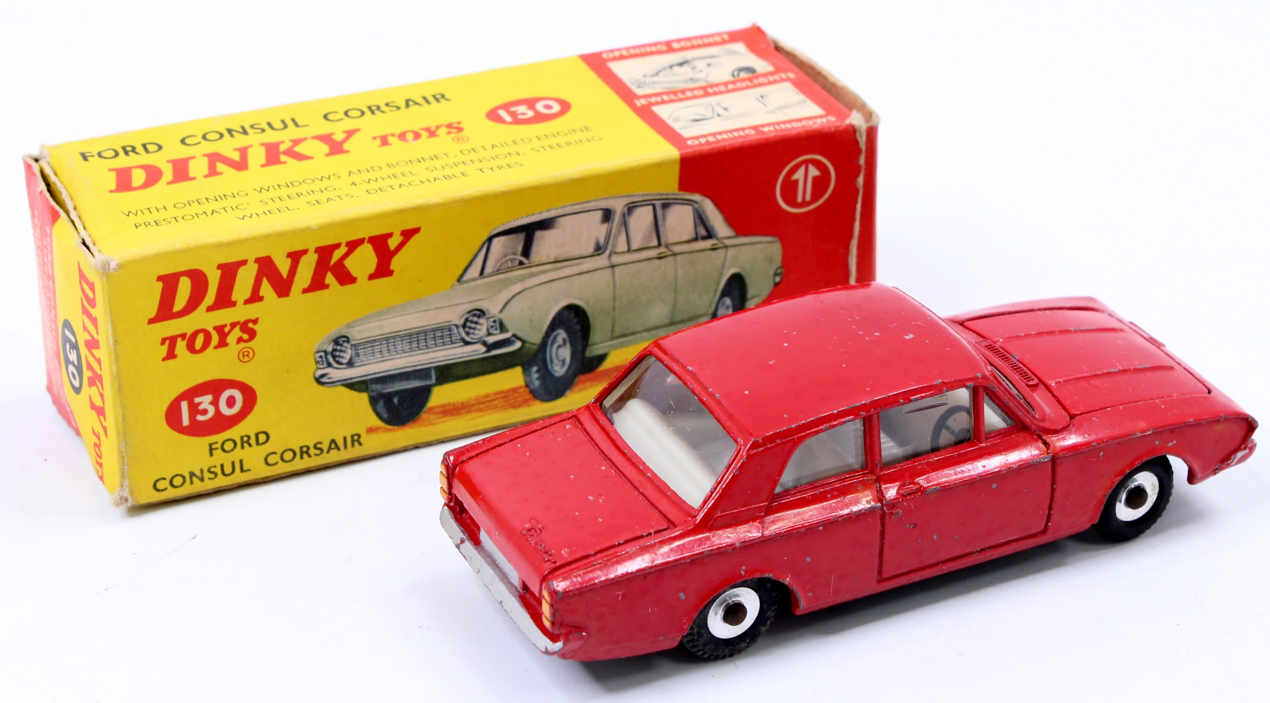 Mini Dinky Toys #10 jaune Ford Corsair Meccano années 60 vintage échelle 1:64 NE