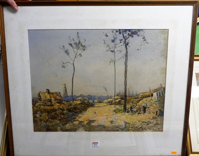 Lot 1016 - Albert Bray? - Landscape scene, pastel and...