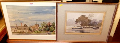 Lot 1043 - Peter Wagon (1926-2012) - Village street scene,...