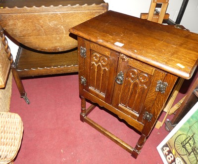Lot 1078 - An Old Charm style oak small double door...