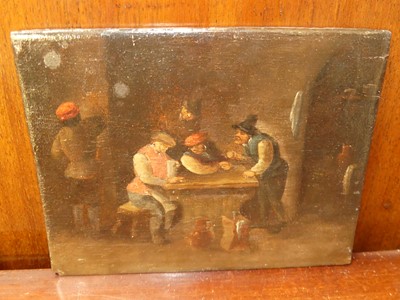 Lot 1107 - After David Teniers - Tavern interior scene,...