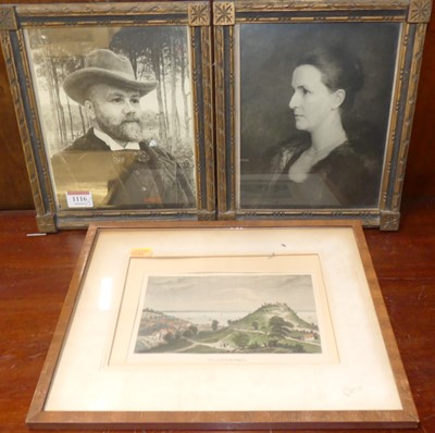 Lot 1116 - A pair of monochrome portrait prints; together...
