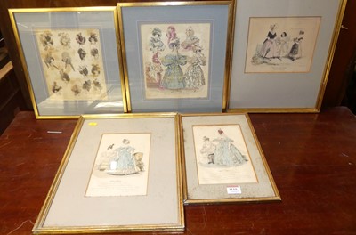 Lot 1119 - Seven various French fashion prints, with...