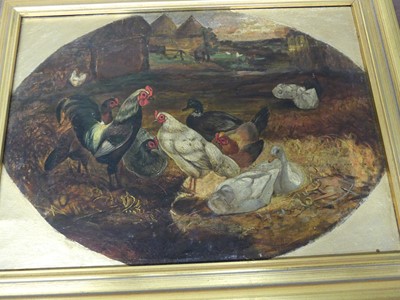 Lot 1031 - 19th century English school - Farmyard scene...