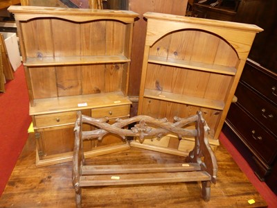 Lot 1278 - A miniature pine apprentice dresser, together...
