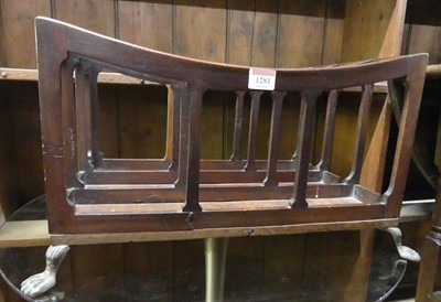 Lot 1281 - A mahogany three-division Canterbury, raised...