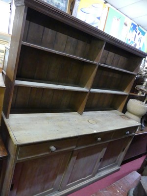 Lot 1284 - A Victorian pine round cornered kitchen...