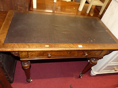 Lot 1290 - A mid-Victorian figured walnut and rexine...
