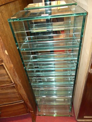 Lot 1306 - A pair of contemporary tempered glass...