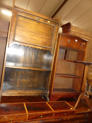 Lot 1330 - A 1930s oak student's bureau; together with a...
