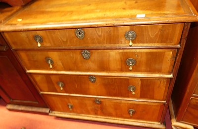 Lot 1333 - An 18th century walnut squarefront chest of...