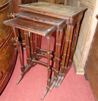 Lot 1334 - A mahogany quartetto nest of occasional tables,...