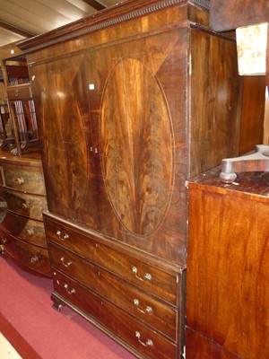 Lot 1337 - An early 19th century mahogany and flame...