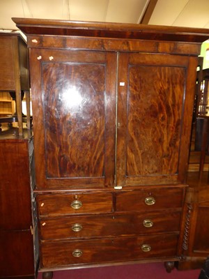 Lot 1341 - A circa 1830s mahogany and flame mahogany...