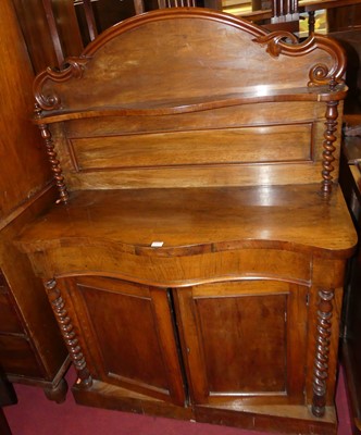 Lot 1343 - A mid-Victorian figured walnut ledgeback...