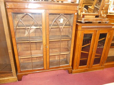 Lot 1349 - An early 20th century mahogany lancet glazed...