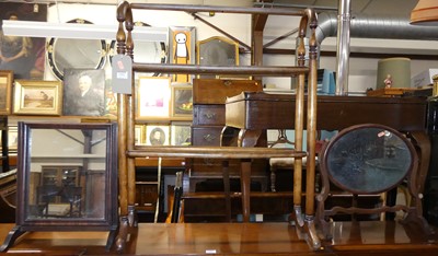 Lot 1351 - A late Victorian turned beech towel-rail;...